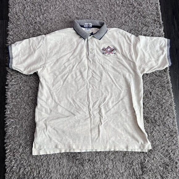 Vintage Buffalo Bisons Mens Polo T Shirt Tan 90s MiLB Apparel USA XL - Picture 1 of 9